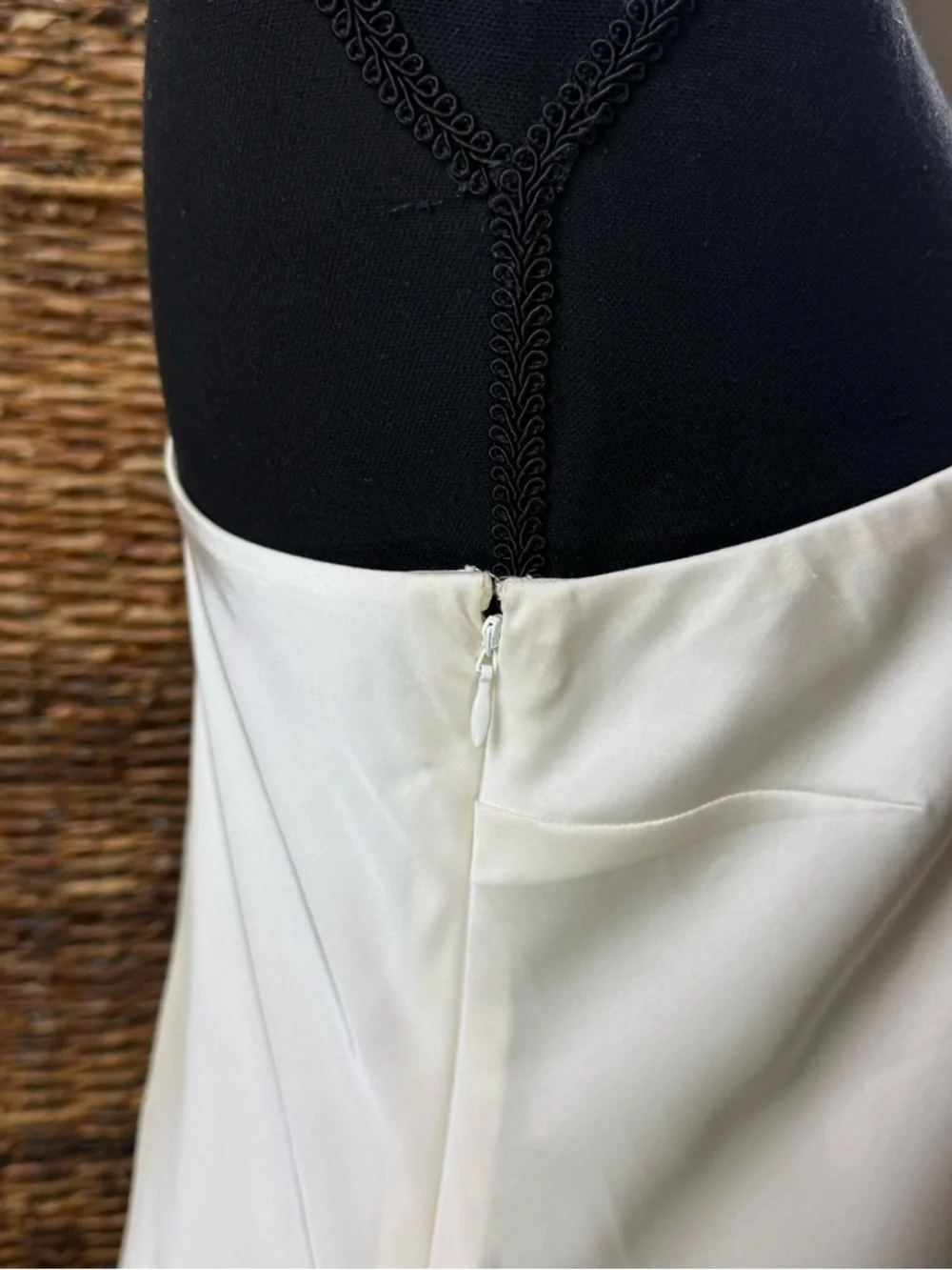 Abercrombie & Fitch One-Shoulder White Fringe-Scarf Cocktail Club Wedding Dress - Picture 3 of 14